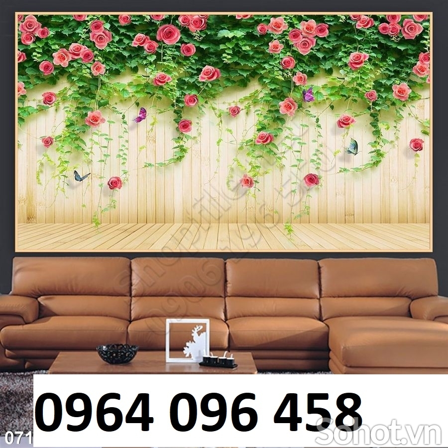 Tranh gạch 3d hoa hồng leo - 722XC