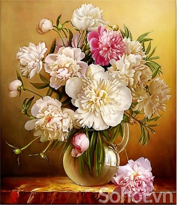Tranh họa tiết bình hoa