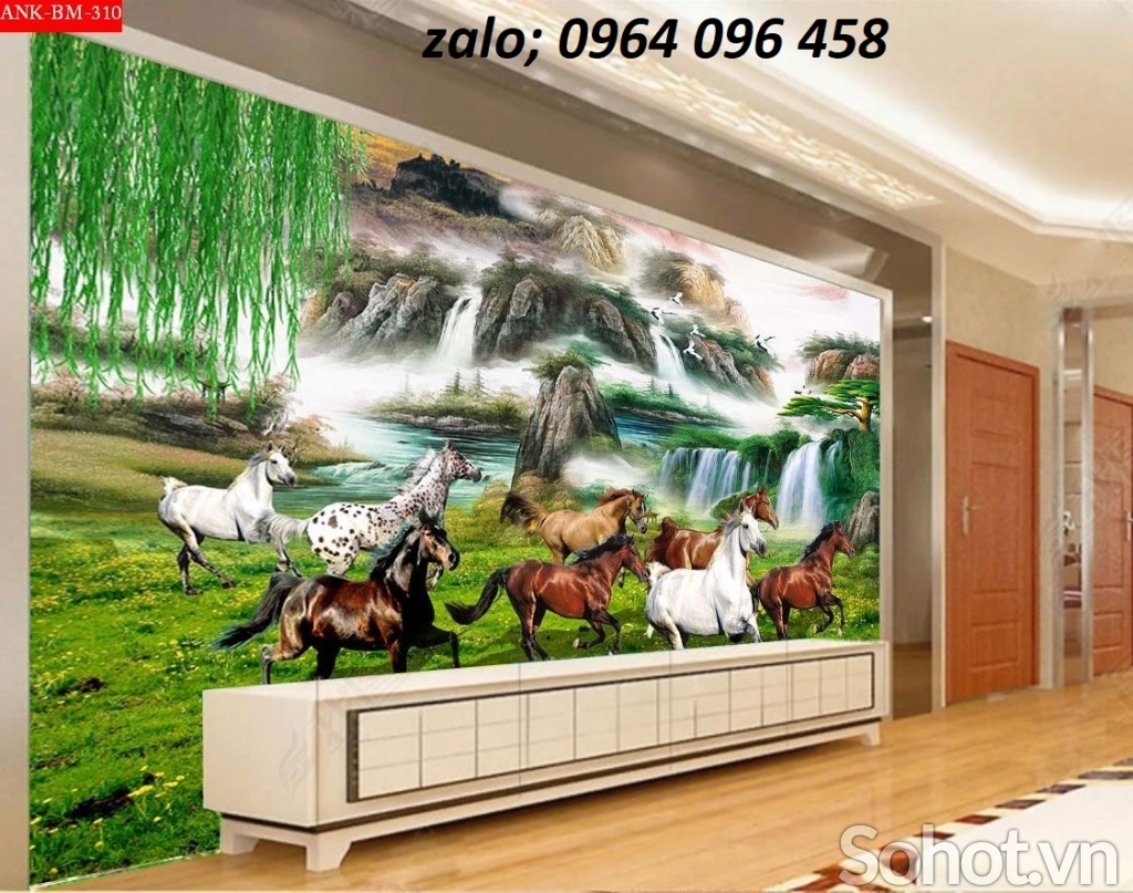 Tranh mã đáo thành công - gạch tranh 3d ốp tường - HHH5