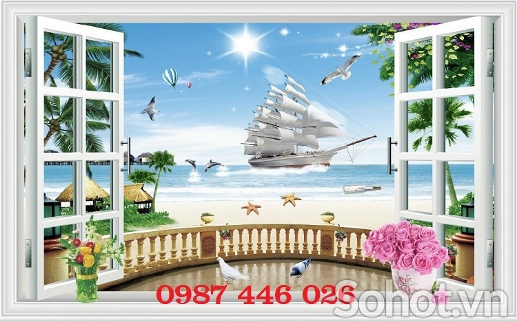 Gạch tranh cửa sổ 3d