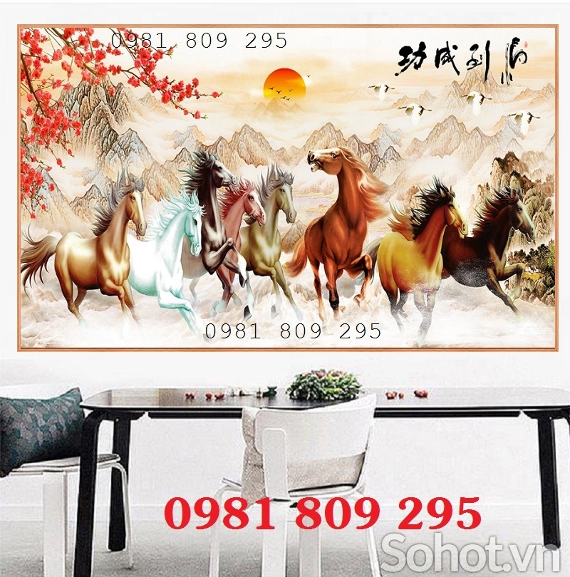 Tranh gạch ốp tường phong thủy ngựa