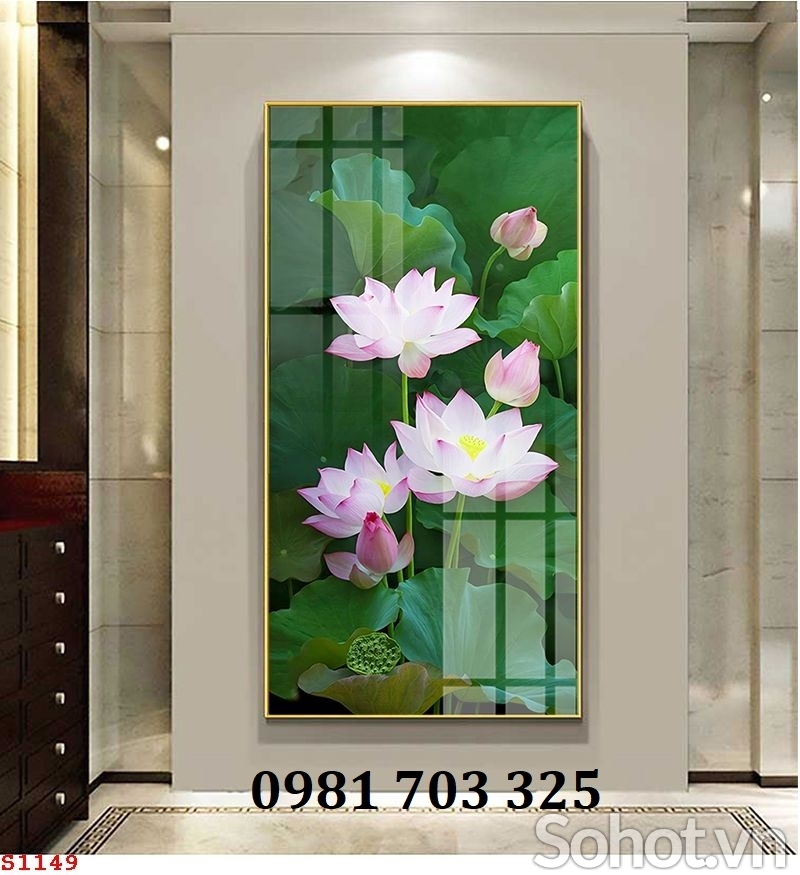 Tranh gạch 3d trang trí hoa sen