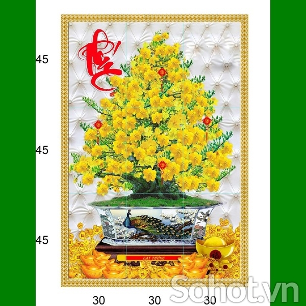 Tranh gạch 3d cây mai vàng - 5444DF