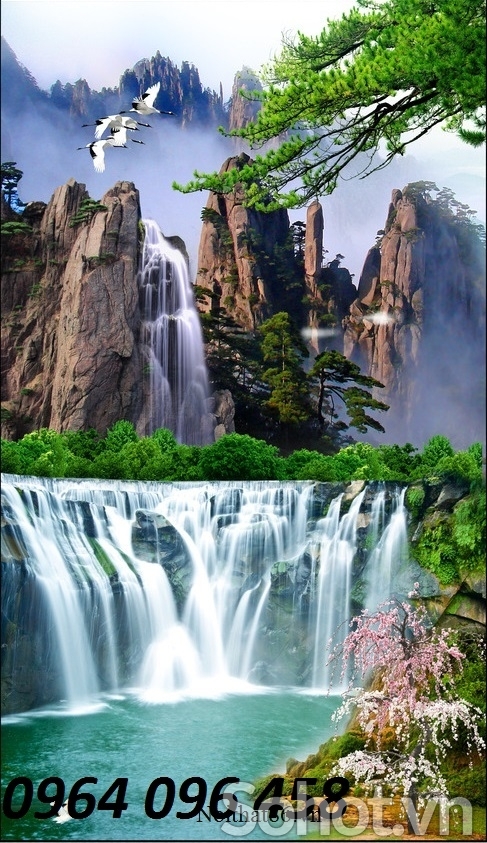 Tranh gạch 3d phong cảnh khổ đứng - VNB663