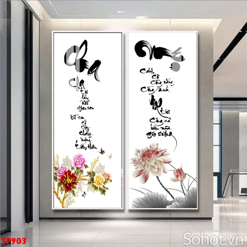 Tranh dán phòng khách - gạch tranh