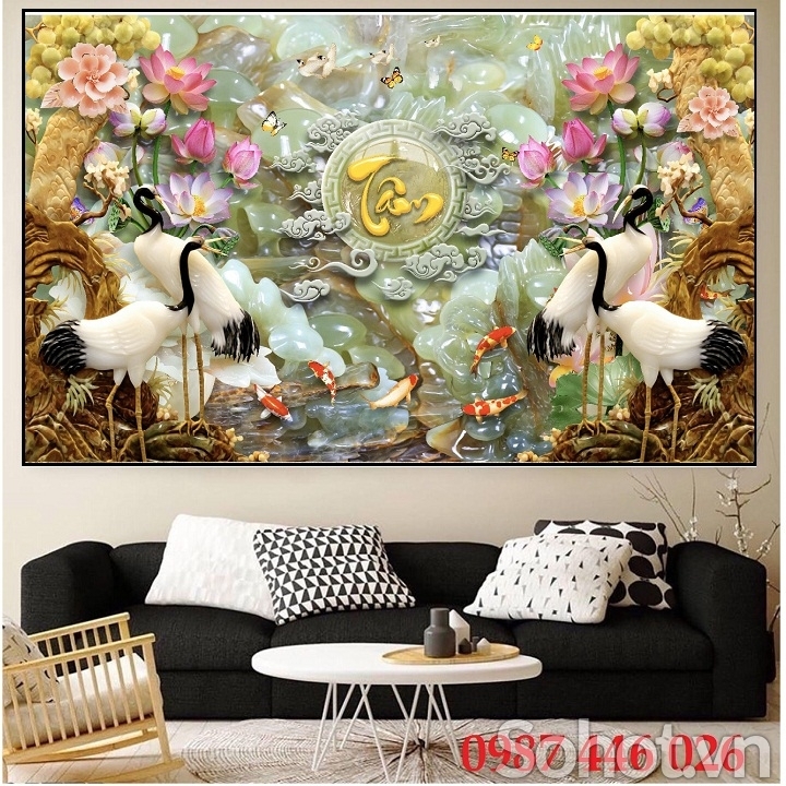 Tranh chim hạc ngọc HP62822