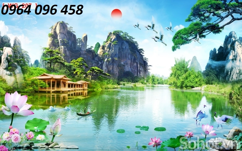 Tranh gạch 3d phong cảnh đồng quê - 543AV