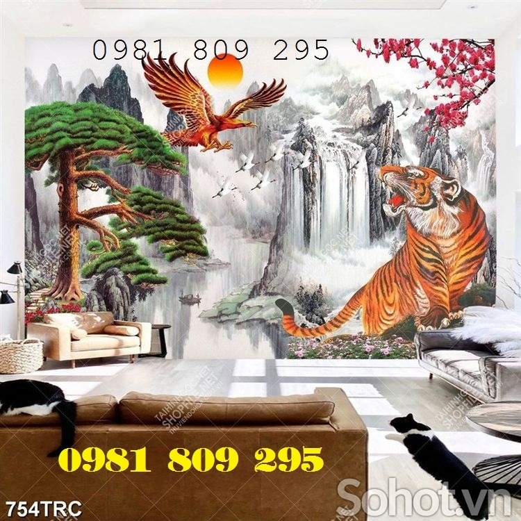 Gạch trang trí 3d hổ