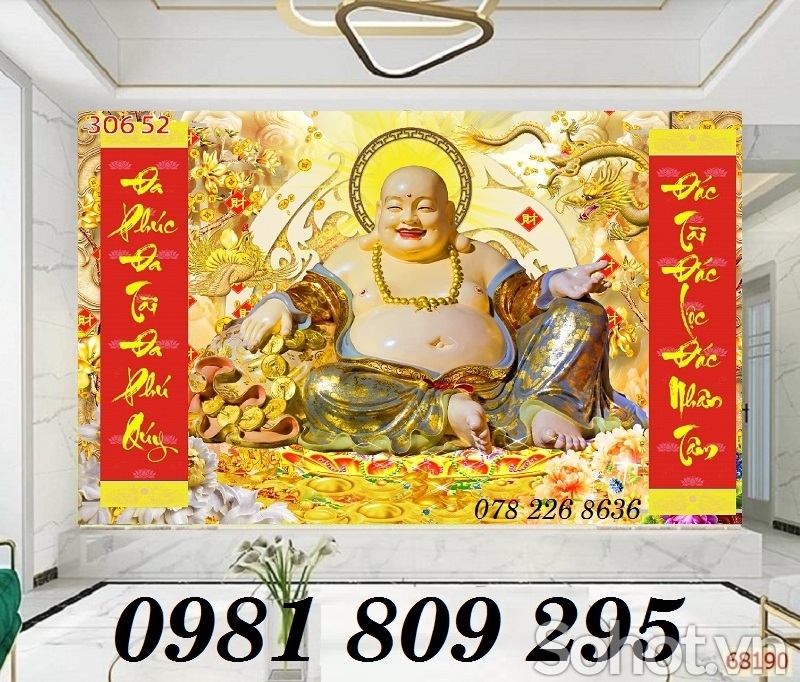 Tranh thần tài - tranh gạch 3d trang trí