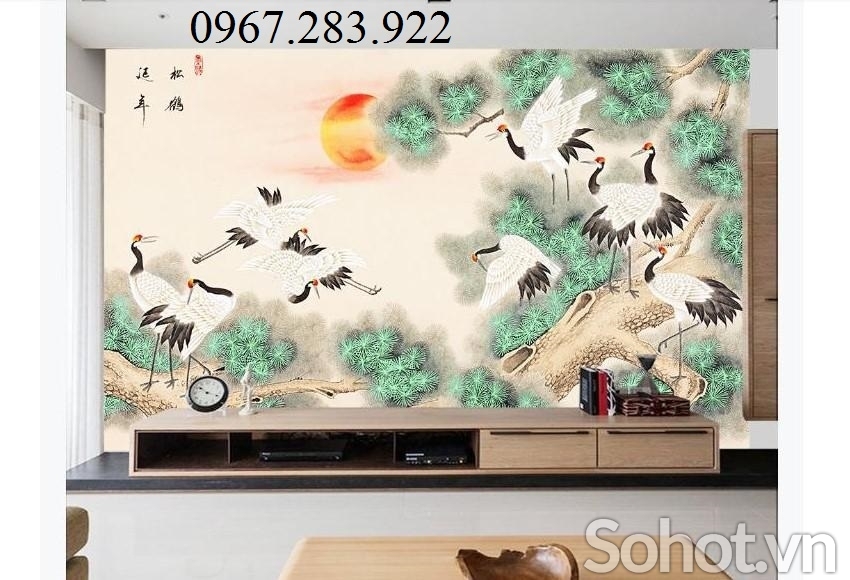 Gạch trang trí chim Hạc