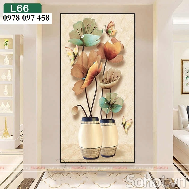 Gạch tranh bình hoa 3D