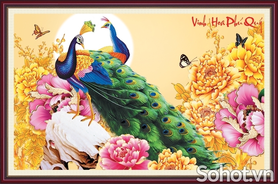 Tranh gạch 3d chim công - 033SM