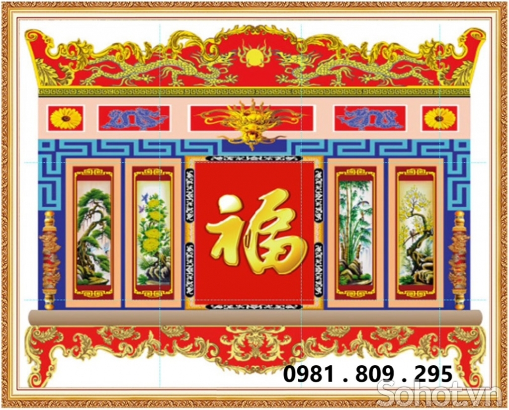 Tranh gạch men phòng thờ