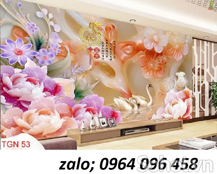 Tranh gạch 3d hoa ngọc hoa mẫu đơn - DCVV43
