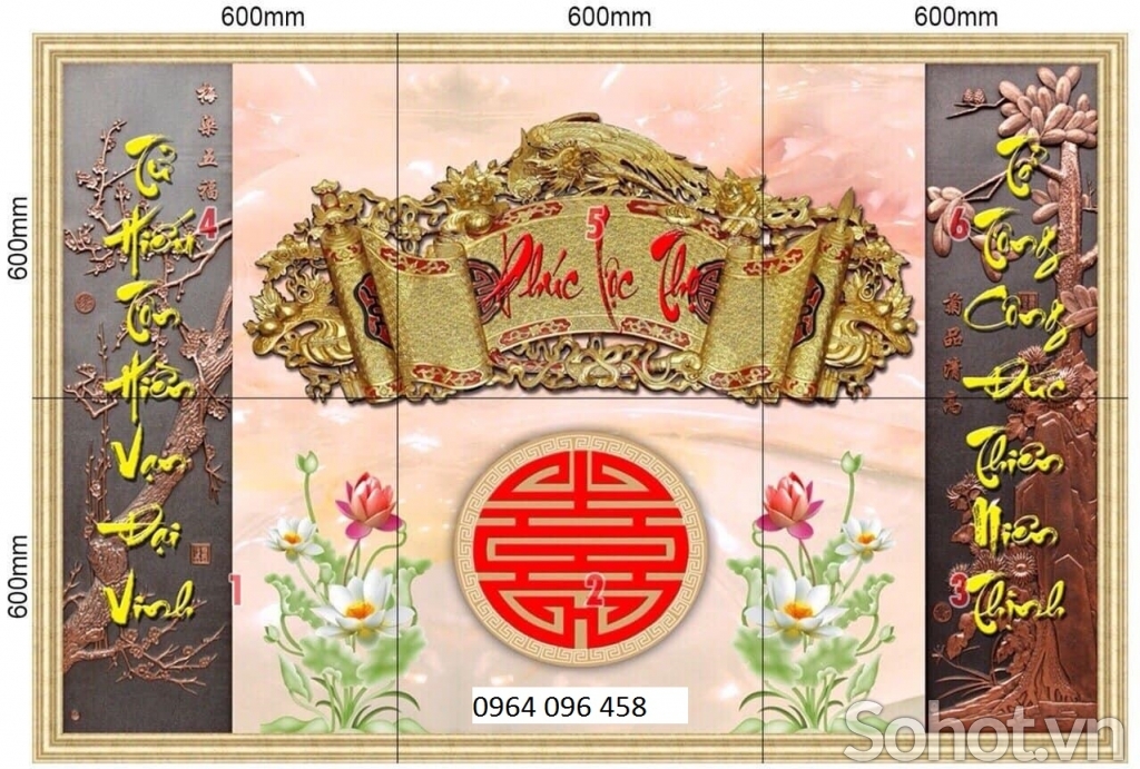 Tranh gạch 3d ốp tường phòng thờ - DXV53