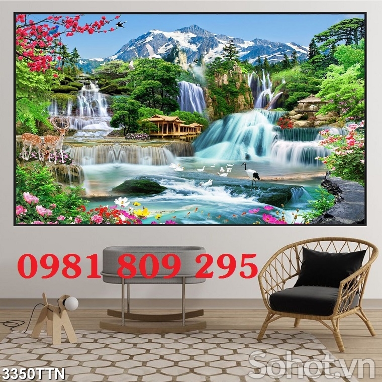 Tranh gạch 3d phong cảnh , tranh phòng khách