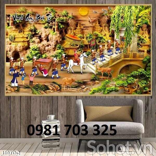 Tranh đồng quê, gạch men 3D phong cảnh