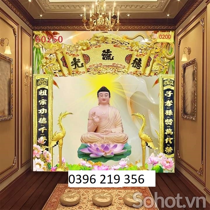 Tranh gạch men 3d phong thủy Phòng Thờ