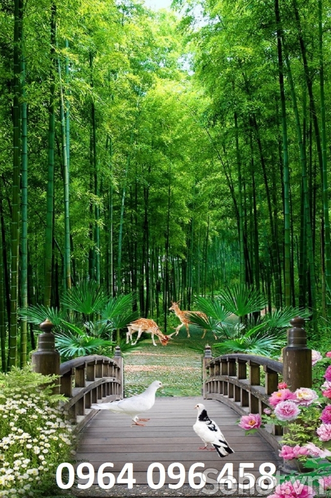 Tranh gạch men 3d tre trúc - SAN322