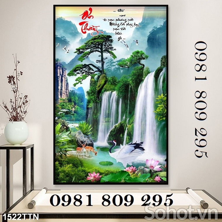 Tranh gạch phong cảnh cây tùng