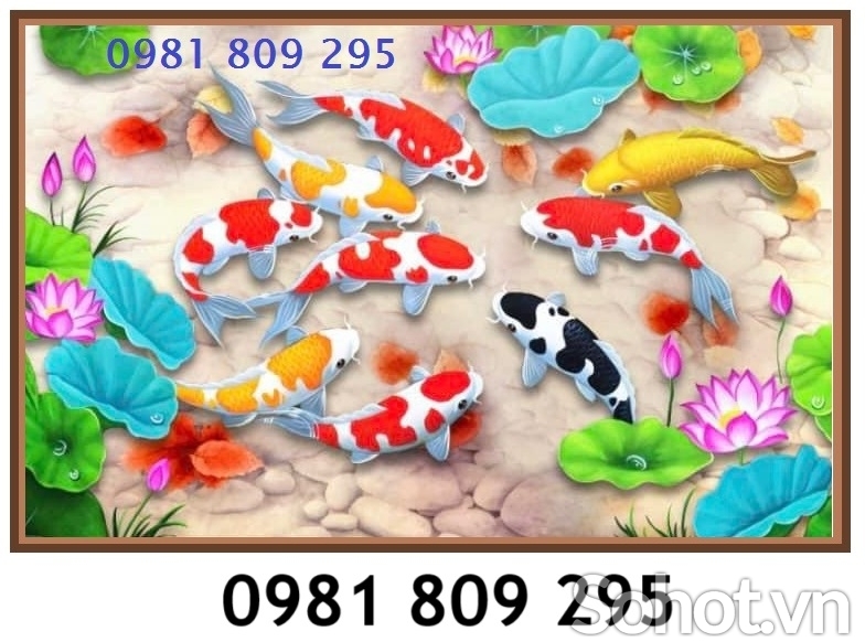 Tranh tường hoa sen , gạch tranh 3d