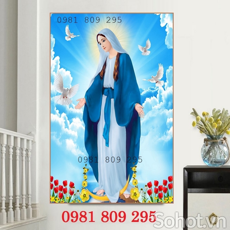 Gạch tranh Đức Mẹ , công giáo 3d