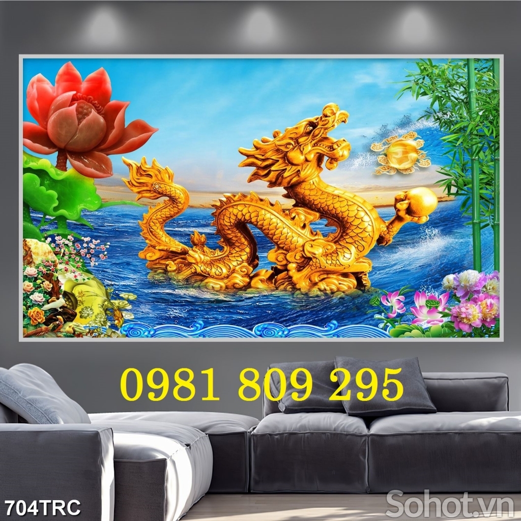 Tranh gạch rồng phượng trang trí 3d HDH747