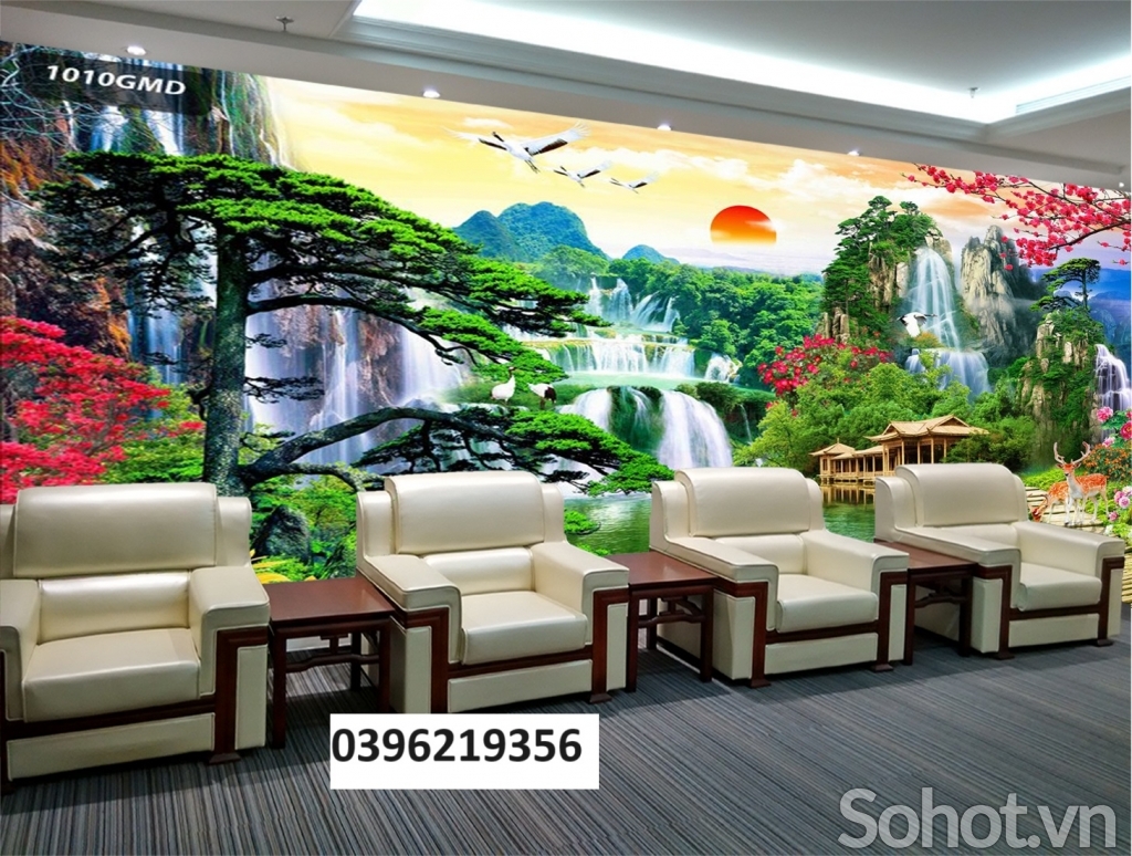 Tranh sơn thủy đẹp trang trí 3D