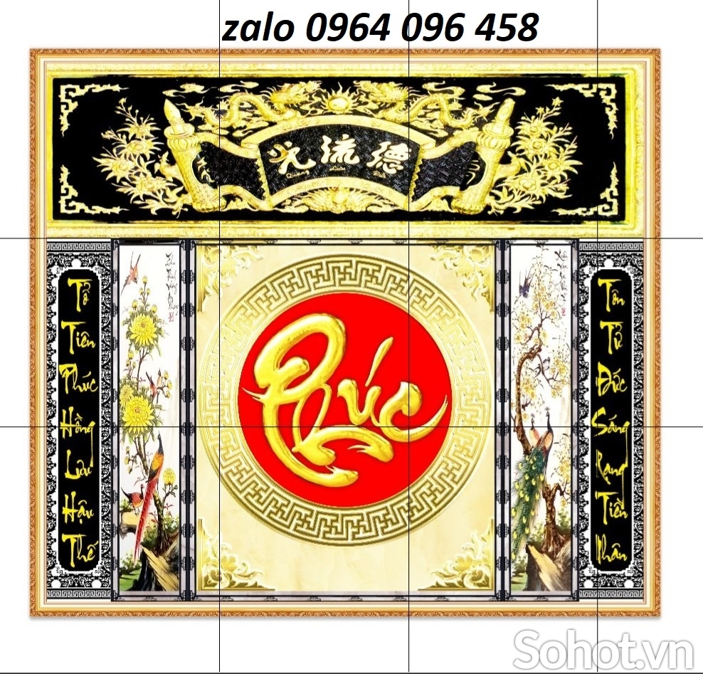 Tranh gạch 3d ốp tường phòng thờ - DSZX33