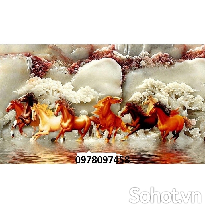 Tranh ngựa - tranh gạch 3D
