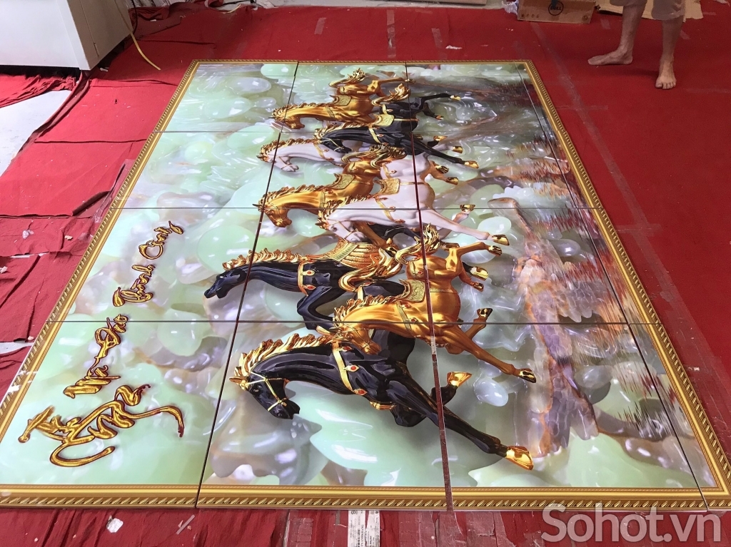 Tranh gạch 3D bát mã
