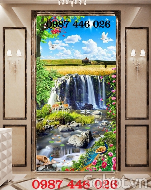 Tranh ốp tường gạch tranh phong cảnh HP734