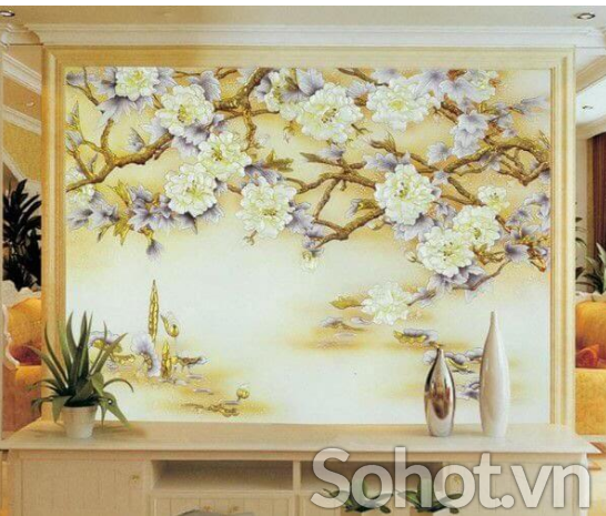 Tranh gạch trang trí ốp tường phòng khách 3d - NCV32