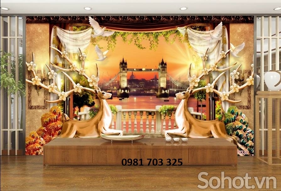 Tranh gạch phong cảnh 3D ốp tường