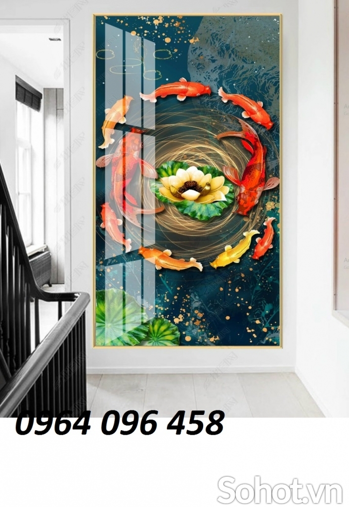 tranh 3d - gạch tranh cá chép 3d - SH66