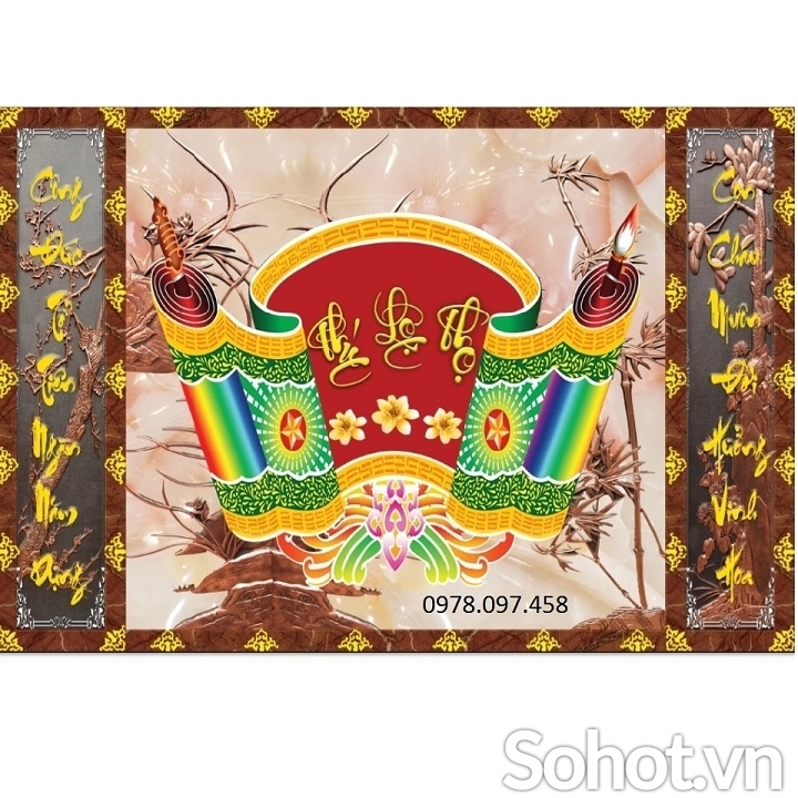 Tranh phòng thờ - tranh gạch 3D