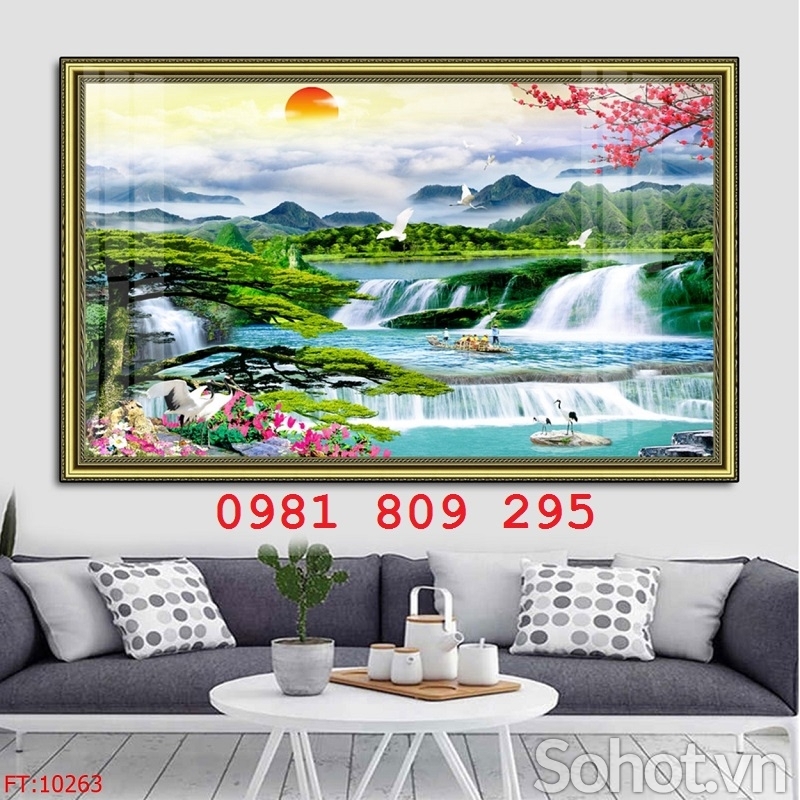 Gạch 3d tranh thác nước đẹp JP6969