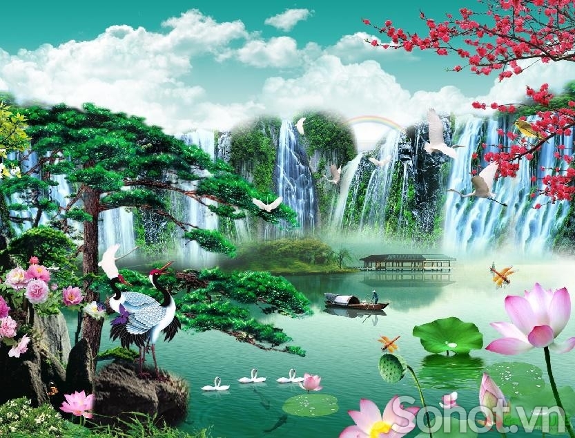 Gạch tranh 3d ốp tường ngoài trời - HBV55