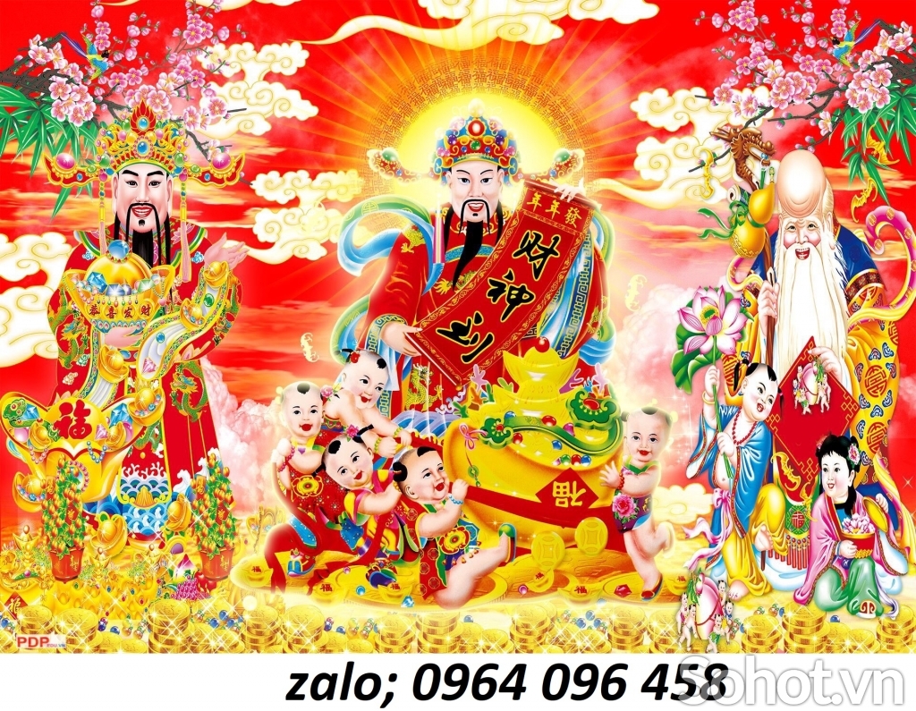 Tranh gạch 3d phúc lộc thọ - CZNN86