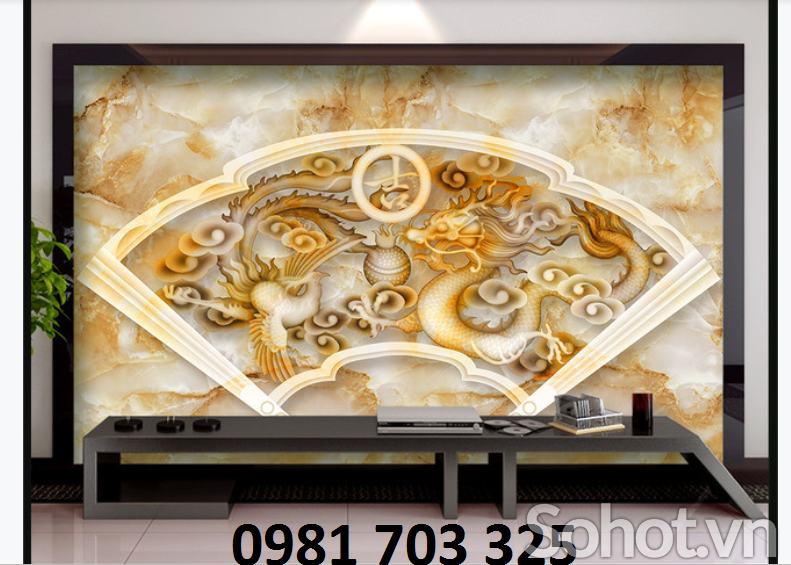 Tranh gạch 3D Rồng Phượng