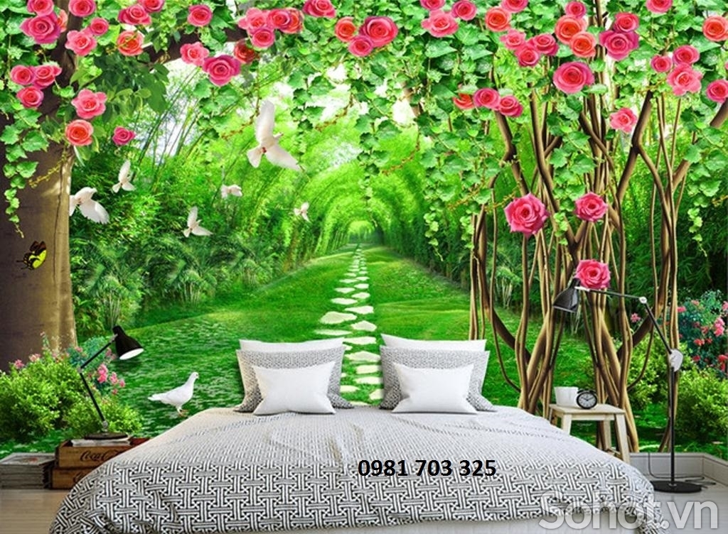 Gạch tranh trang trí phòng ngủ