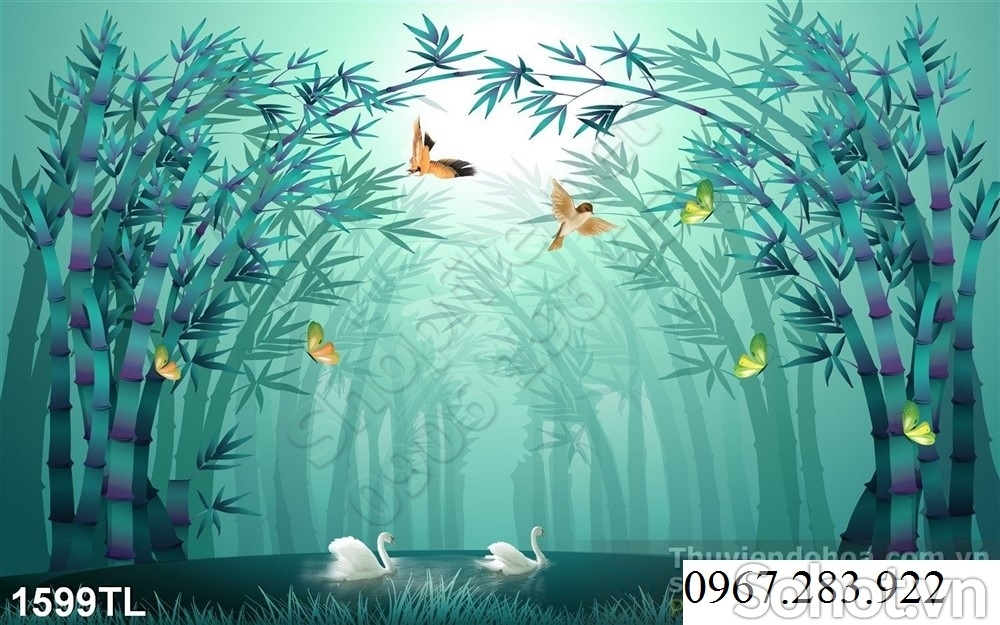 Gạch tranh- Tranh trang trí cây tre