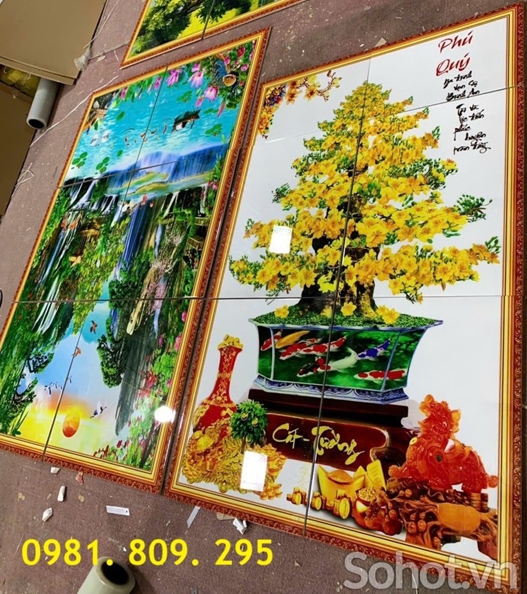 Gạch tranh hoa mai bóng đẹp HQ999