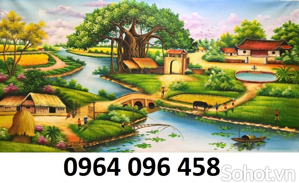 Gạch tranh 3d phong cảnh đồng quê - RW2