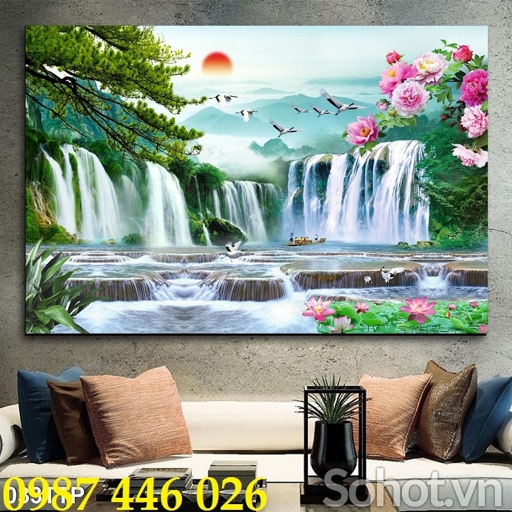 Tranh gạch 3d thiên nhiên phong cảnh, gạch ốp tường đẹp HP0334