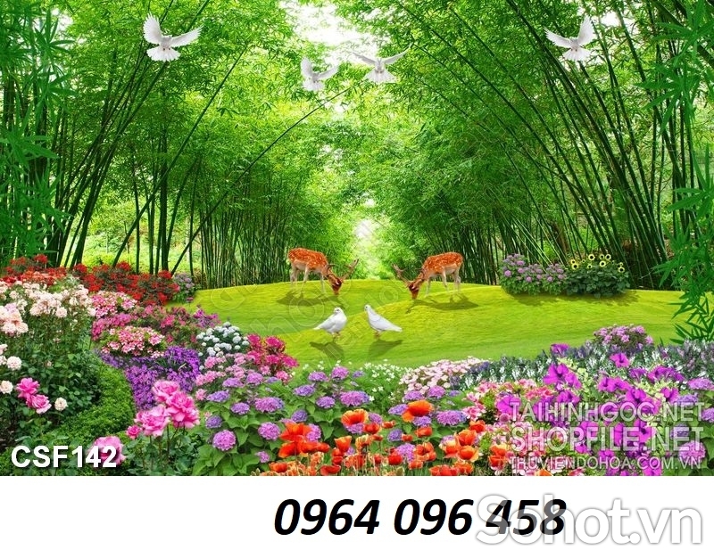 Tranh gạch 3d con đường hàng cây - CBV643
