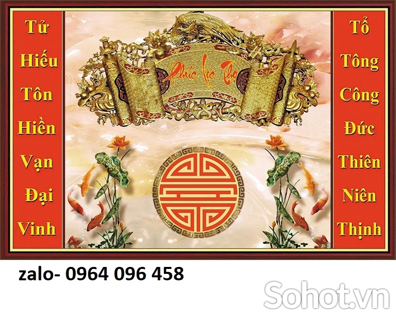 Tranh gạch 3d phòng thờ - MBV64