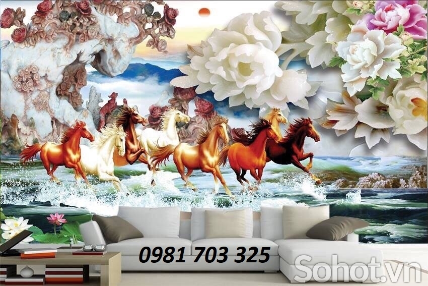 Tranh phong thủy- gạch tranh bát mã