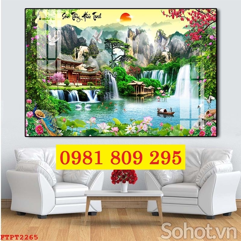 Tranh thiên nhiên, gạch tranh 3d JD838