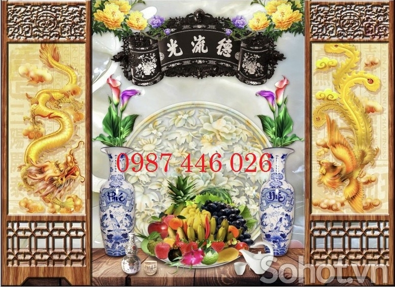 Gạch trang trí phòng thờ HP722